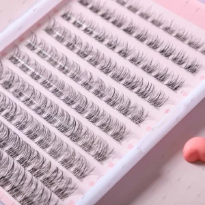 Natural DIY Individual Eyelash Extensions Invisible Band Cluster Lash Bond and Seal C D Curl Eyelash Cluster Kit Private Label