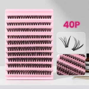 Natural Daily Look Wispy Cluster Lash Extensions D Curl Individual DIY Lashes for Everyday Makeup