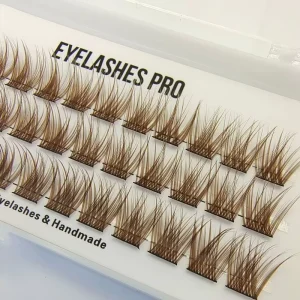 Natural Diy Brown Cluster Lashes Vendor 3D Layers Curl Segment Eyelash Extension Colorful Lash Clusters