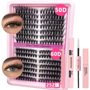 Natural Diy Eyelash Extension Kit Tools Accessories Diy Lash Own logo Customized Segmented False Lashes