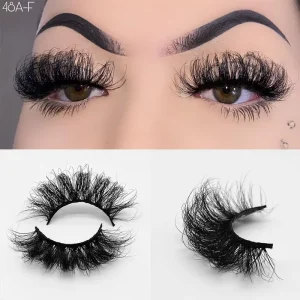 Natural Eyelashes 25mm 3d Real Mink Volume Short Mink Lashes Messy Fluffy Strip Lash Vendor Bulk