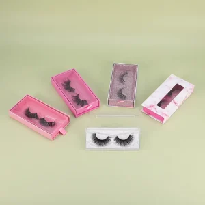 Natural Eyelashes 3d 5d Fluffy Full Strip Faux Mink Eyelashes False Eye Lashes with Customize Box