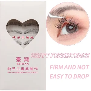 Natural Eyelashes 3d Eyelashes 10 Pairs Faux Mink Lashes False Eyelashes Your Logo Paper Taiwan Box Strip Lashes for Makeup