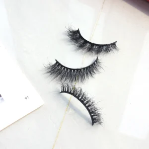 Natural Eyelashes 3d Real Mink Volume Short Mink Lashes Messy Fluffy Strip Lash Bulk