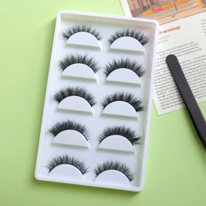 Natural Eyelashes 3d Real Mink Volume Short Mink Lashes Messy Fluffy Strip Lash Vendor