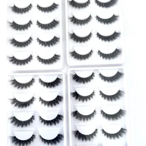 Natural Eyelashes 5 Pairs Wispy Volume False Eyelashes Natural 3D Faux Mink Eyelashes