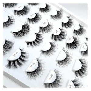 Natural Eyelashes 5D Custom Packaging Wispy Full Strip Eyelashes Handmade Faux Cils False Lashes