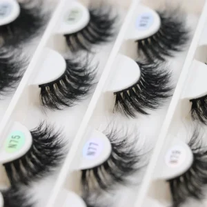 Natural Eyelashes 5D Fluffy Full Strip Faux Mink Eyelashes Black Cotton Band False Eyelashes Private Label