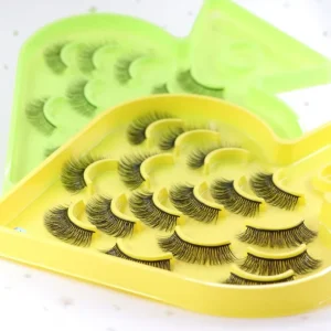 Natural Eyelashes 5d Fluffy Full Strip Eyelashes Black Cotton Band False Eye Lashes Private Label