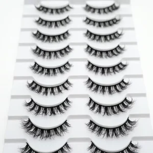 Natural False Eyelashes 5D 8D Russian Strip Eyelash 10pairs Tray Faux Mink Lashes