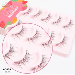 Natural False Eyelashes Full Strip Transparent Clear Band Lashes Clear Band