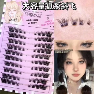 Natural False Eyelashes Korean Eyelashes Girl Group Lashes Artificial Eyelashes Lash Clusters Set Manga Lashes Stick Makeup