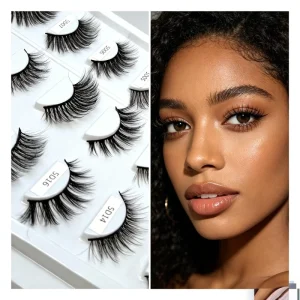 Natural False Full Strip Eyelashes 3d Silk Mink Eyelashes Faux Mink Lashes Fluffy Vegan