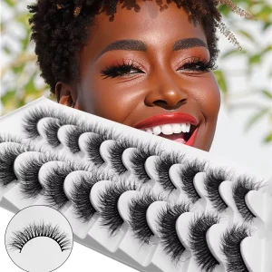 Natural Faux Lashes 10 Pairs Eyelash Vendors 18mm 22mm 25mm 3d 5d Fluffy Curly Full Strip Eyelashes Mink