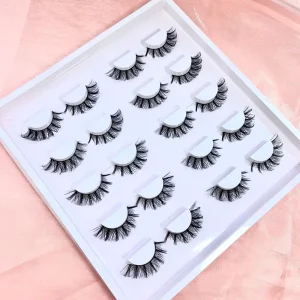 Natural Faux Mink Eyelash Strips fox Cat Eye Lashes Full Strip Lashes Thin clear Band Black Band Fake Natural Eyelash