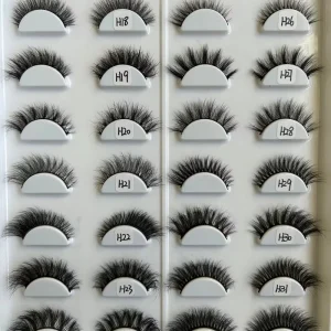 Natural Faux Mink Eyelashes Private Label Hand Made False Lashes Custom Fluffy Full Strip Faux MinkLashes Kit