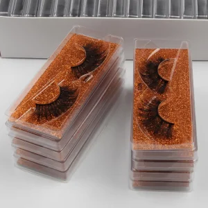 Natural Faux Mink Eyelashes Sets Magnetic False Eyelash Golden Tray with D Curl 13-17mm Length Strip Lashes Sort