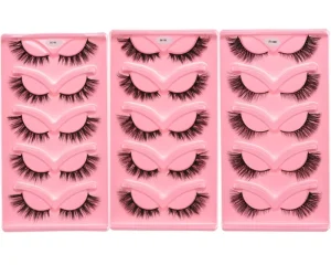 Natural Faux Mink Lashes Winged Handmade 3D Synthetic Hair False Cat Eye Fox Makeup Full Strip Eyelashes 15 25mm Length 25 30 D