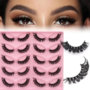 Natural Fluffy 10 Pairs Eyelash Handmade DD Curl Soft Synthetic Hair Mixed Reusable Makeup Strip Lashes