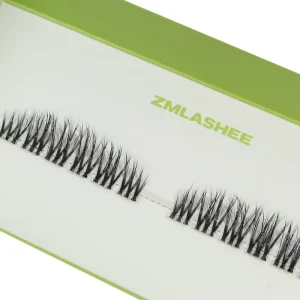 Natural Fluffy DIY Lashes Russian Volume Self Eyelash Extensions With Clear Band Pre Glued Cluster Lashes Press on Lashes