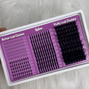 Natural Fluffy Diy Eyelash Cluster Kits With Spike Fluffy 20mm Lash Clusters With Tools Private Label Eyelashes
