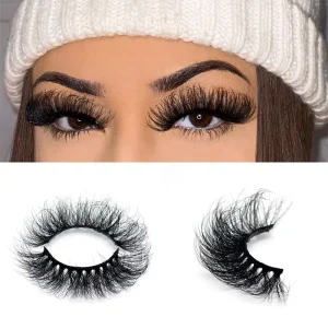 Natural Fluffy Faux Mink Lashes Handmade Soft Private Label 100% 5D False 25Mm 3D Eyelash