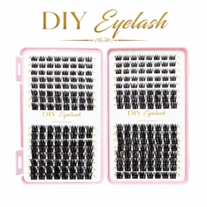 Natural Fluffy Lash Clusters Book 32 Rows Soft Everyday DIY Individual Eyelash Extensions OEM Private Label