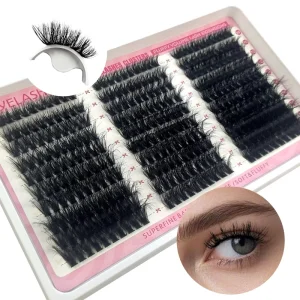 Natural Fluffy Synthetic Hair Eyelash Cluster Kits DIY Lash Bond Seal Individual Clusters