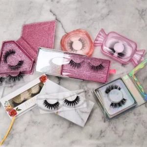 Natural Fluffy Vegan 3D 5D Faux Mink Eyelash Private Label Full Strip Lashes Box Hand Made 25 27 mm Full Strip Lashes