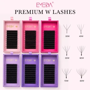 Natural Fluffy Volume Double Layer Clover Lashes Spikes 3D 4D 5D 6D 7D 8D W Shape Weave Eyelash Extension Matte U YY Lash