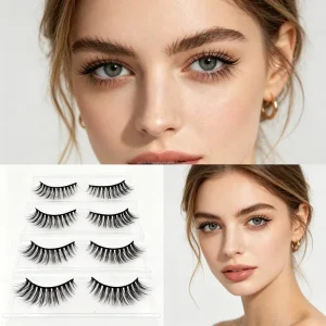 Natural Full Strip Eyelashes 3d Volume Short False Lashes Messy Fluffy Strip Vendor Bulk Lash