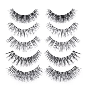 Natural Full Strip Lashes 3d c Curl Mink Eyelashes False Clear Band Eyelashes Mink Mix Eyelashes