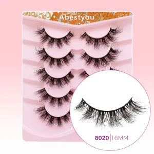 Natural Full Strip Lashes Premium Vegan Faux Mink False Eyelashes Clear Band 16mm