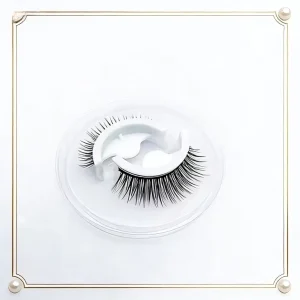 Natural Glue free Faux Mink Handmade False Eyelashes Self adhesive Reusable 3D Effect Cruelty Free Black Cotton Band Multiple