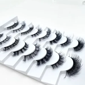 Natural Handmade D Curl Strip Russian Lashes Soft Premium 3D Faux Mink Lashes