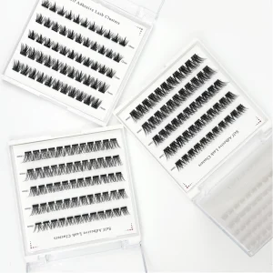 Natural Individual Easy Wear Black DIY Cluster Eyelash Extension One Step Application Pre-Glued Cluster Lashes Press on and Go