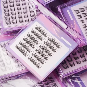 Natural Individual Easy Wear No Glue Synthetic Hair Cruelty Free Handmade Black Diy Lashes Eyelash Extension False Pre Cut Strip