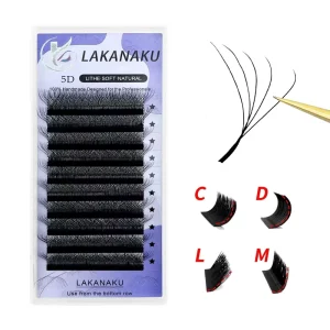 Natural L M Curl 0.07 YY Lashes Easy Fan Spikes 3D W Shape Eyelash Fluffy 5D Clover Lash Extensions