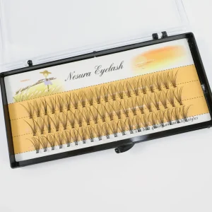 Natural Lash Clusters Heat Bonded 10D Individual Eyelashes 6-16mm Fan Shape DIY Cluster Lash Extensions Makeup