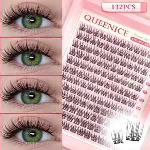 Natural Lash Clusters Kit Short Wispy Eyelash Clusters 8-14MM Black Cotton Stalk 120Pcs CC Curly Cruelty Free Eyelash Extensions