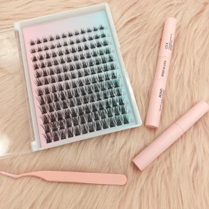 Natural Lashextension DIY Cluster Eyelash 8mm 18mm Super Soft Cluster Lash Extensions DIY Cluster Lash Kit