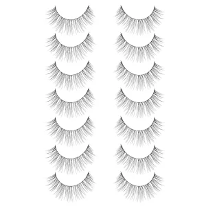 Natural Lengthening Self-Adhesive Reusable Cruelty-Free Semi-Hand Made Black Cotton Stalk False Eyelashes Root Defined