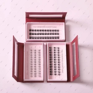 Natural Light C Curl DIY Eyelash Extensions 8-18mm Natural Pre-Glue Press on Lashes Clusters Self-Adhesive Eyelash Magnetic Box