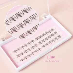 Natural Light Soft Manga Cluster Lower Lashes Individual Bottom Lash Under Eyelashes
