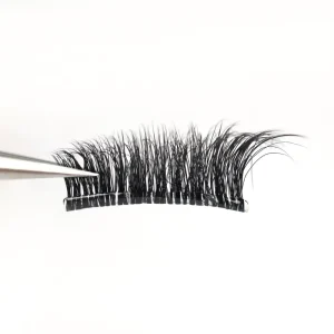 Natural Lightweight Eyelashes Transparent Band Lashes Strong Hold Lash Pre Glued Half Lash No Glue Needed