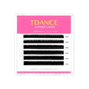 Natural Long Eyebrow Eyelash Extensions Fast Fan Matte Black 0.03 Thickness J Curl 5mm 6mm 7mm Vegan Cruelty Free