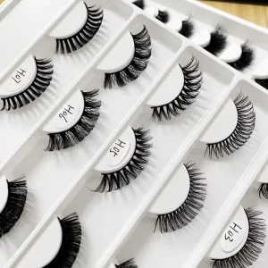 Natural Long False Eyelashes Faux Mink Russian Volume Strip Lashes Deep C D DD Curl Wispy Eyelash Extensions