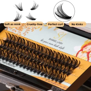 Natural Long Individual Cluster 10d 20d 30d 40d 80d 100d DIY Eyelash Extention DIY Segmented Individual DIY Cluster Eyelash Kit
