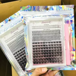 Natural Long Individual Cluster DIY Eyelash Extension Ribbons Segmented Individual Cluster Eyelash