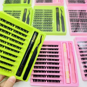 Natural Long Individual Lashes DIY Half Segment Dovetail Cruelty Free Professional Eyelash Extensions Synthetic Hair Clustered